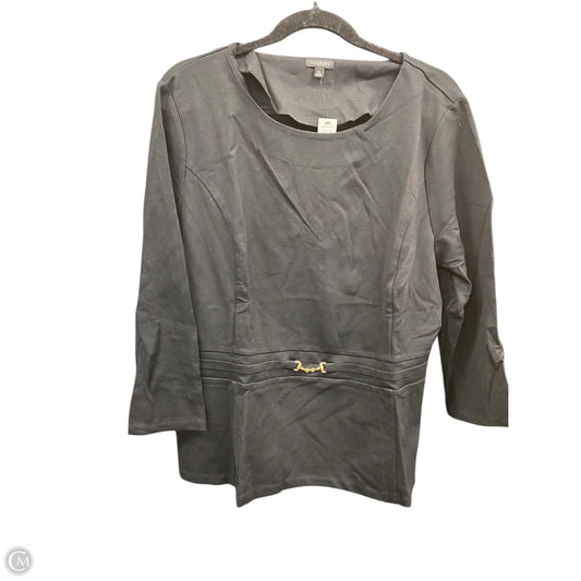 Top 3/4 Sleeve By Talbots In Black & Gold, Size: Xl