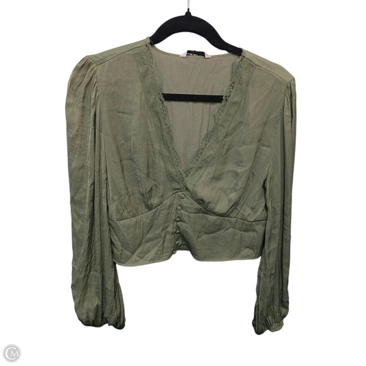 Blouse Long Sleeve By Stradivarius In Green, Size: Xl