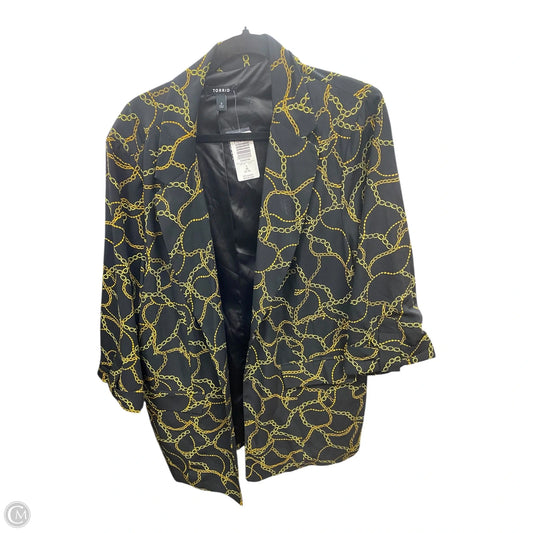 Blazer By Torrid In Black & Gold, Size: 2x
