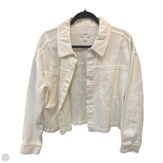 Jacket Denim By Nine West In White, Size: Xl
