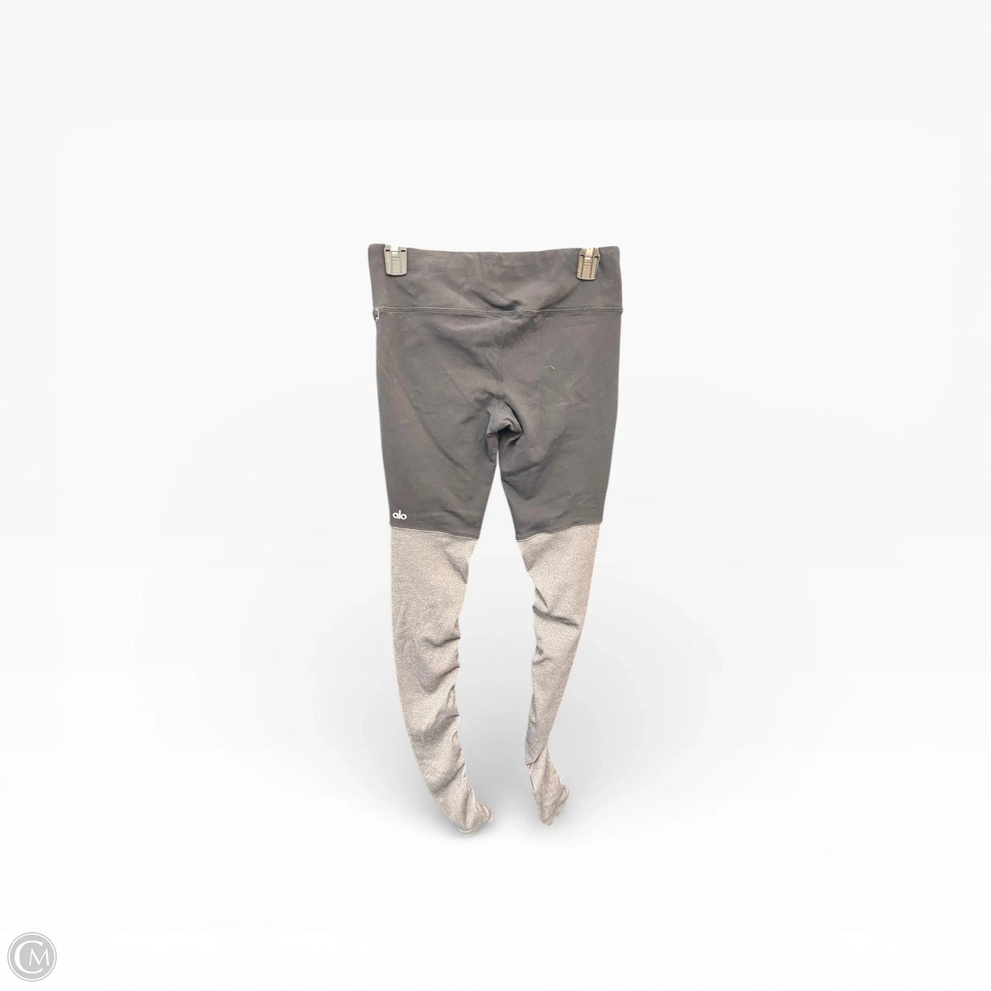 Athletic Leggings By Alo In Black & Grey, Size: L