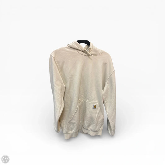Sweatshirt Hoodie By Carhartt In Cream, Size: Xl