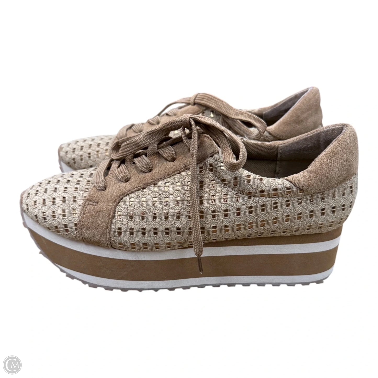 Shoes Sneakers By Pierre Dumas In Gold & Tan, Size: 10