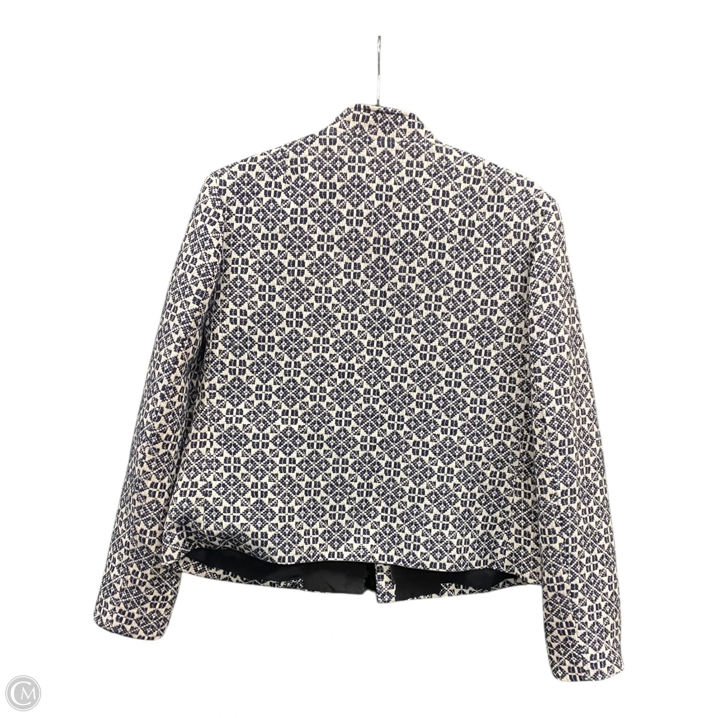 Blazer Designer By Tory Burch In Blue & White, Size: 12