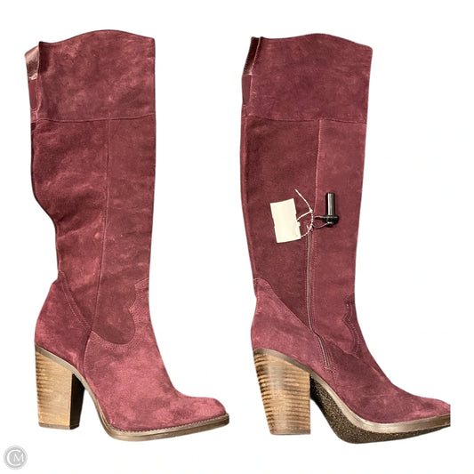 Boots Knee Heels By Cmc In Purple, Size: 11