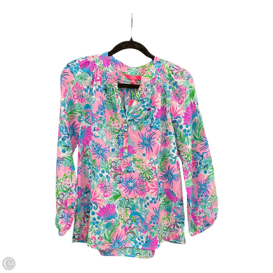 Blouse Designer By Lilly Pulitzer In Floral Print, Size: Xs
