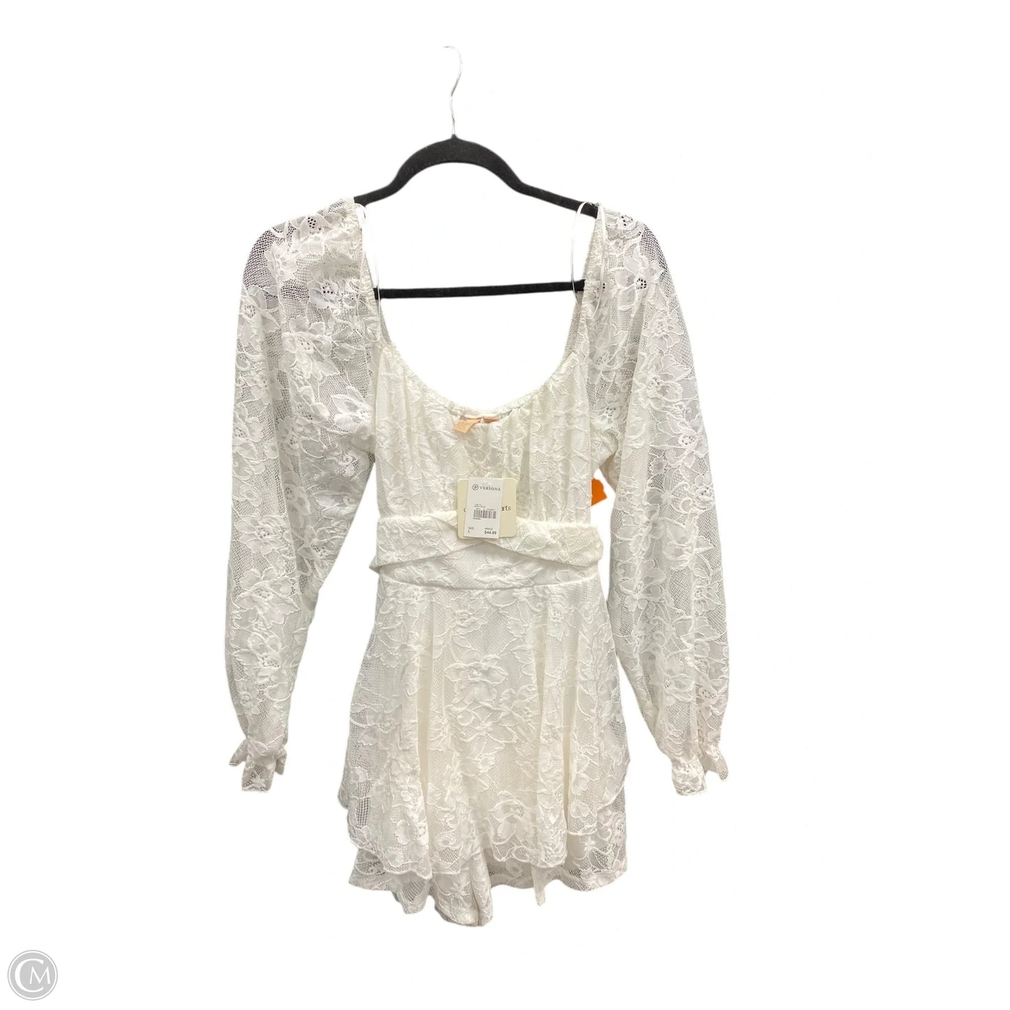 Blouse Long Sleeve By Cmc In White, Size: L