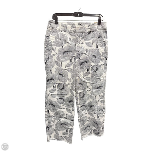 Jeans Wide Leg By Chicos In Floral Print, Size: 10