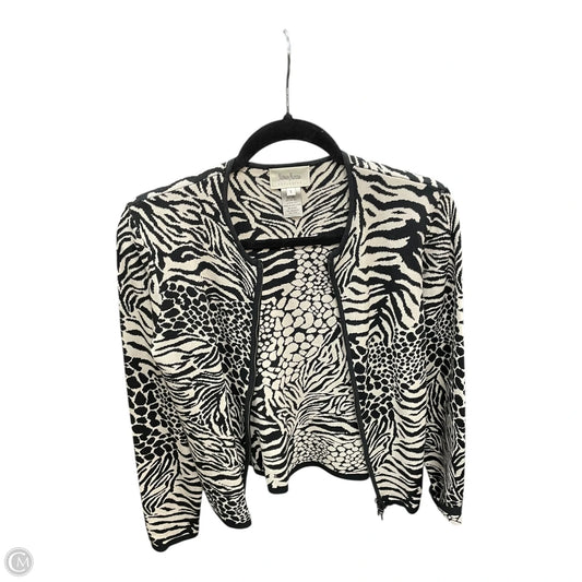 Sweater Cardigan Designer By Neiman Marcus In Animal Print, Size: S