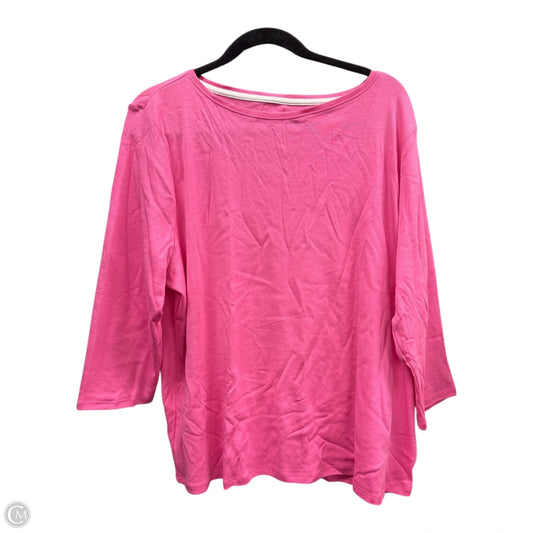 Top Long Sleeve Basic By Talbots In Pink, Size: 3x