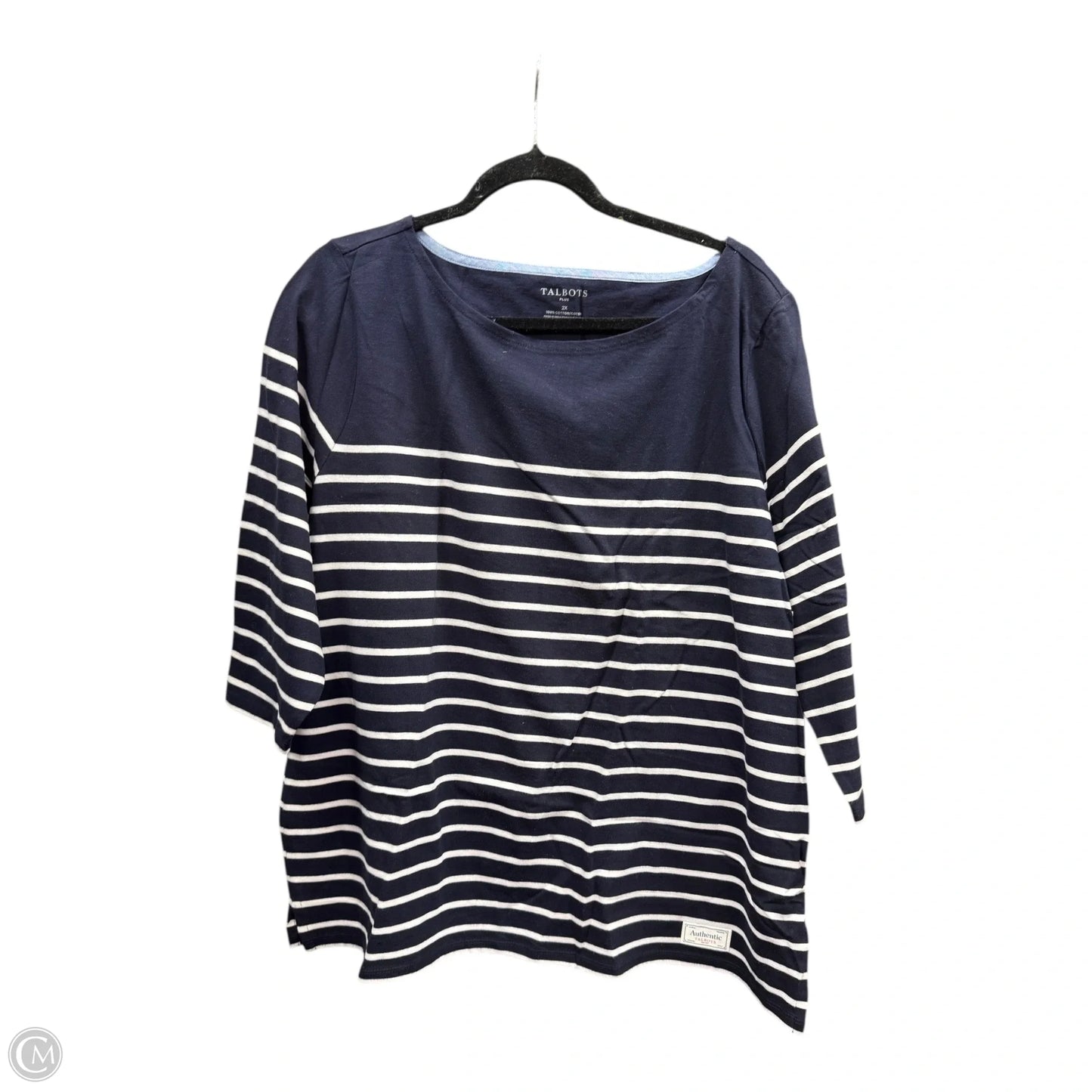 Top Long Sleeve Basic By Talbots In Striped Pattern, Size: 2x