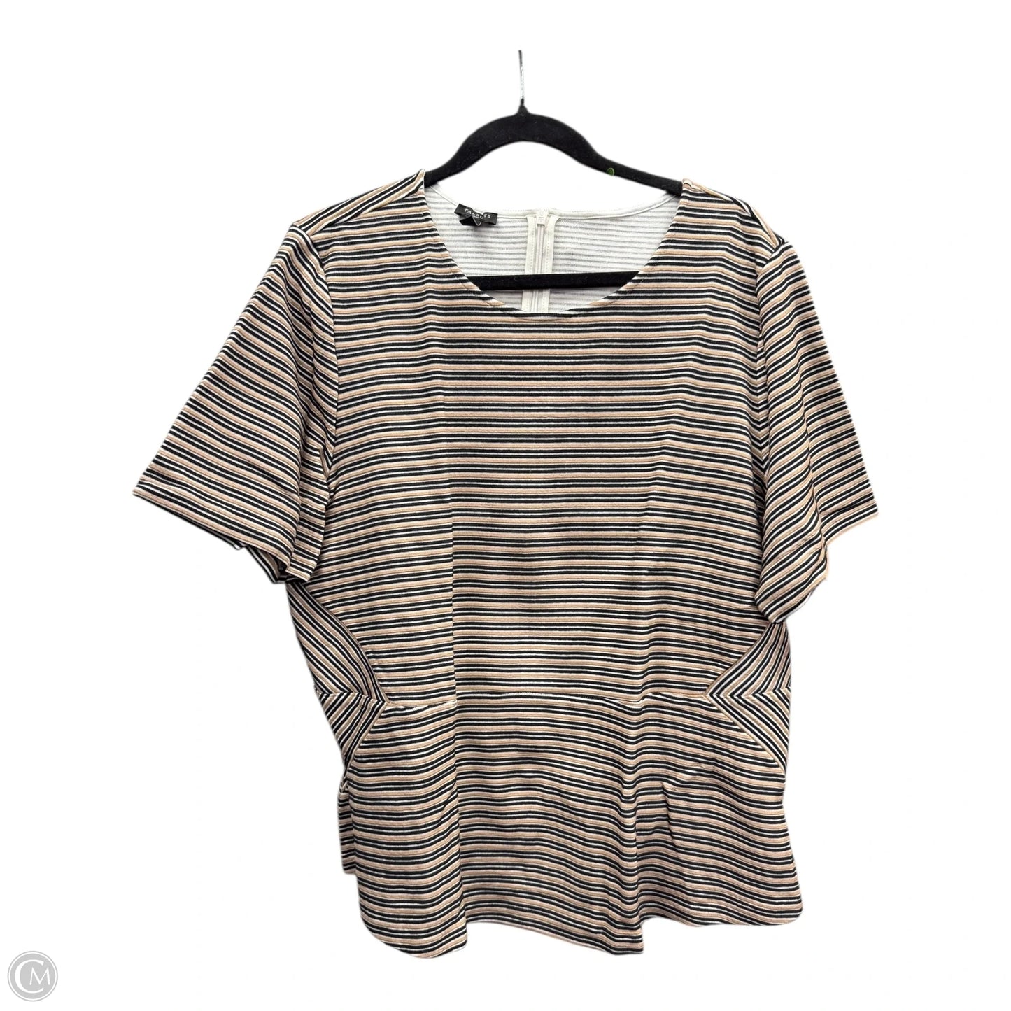 Top Short Sleeve Basic By Talbots In Striped Pattern, Size: 2x