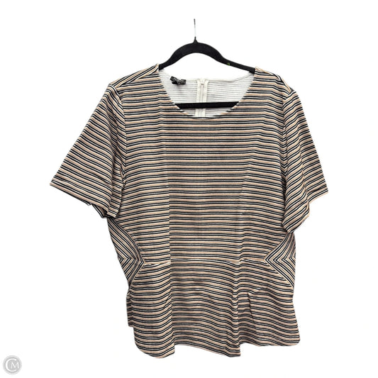 Top Short Sleeve Basic By Talbots In Striped Pattern, Size: 2x