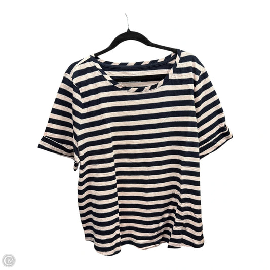 Top Short Sleeve By Talbots In Striped Pattern, Size: 2x