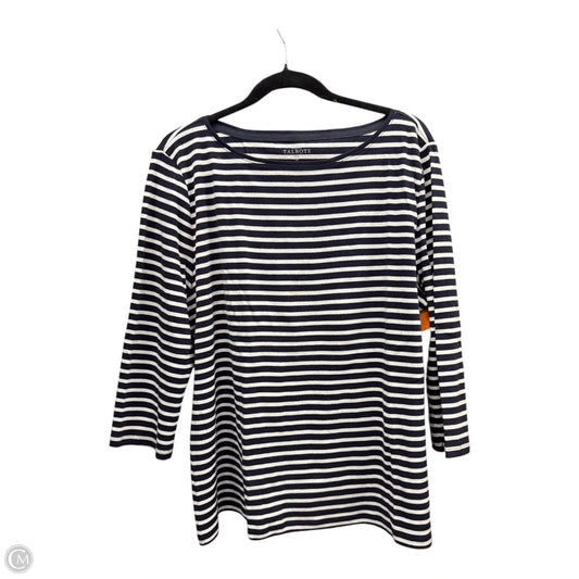 Top Long Sleeve By Talbots In Striped Pattern, Size: 2x