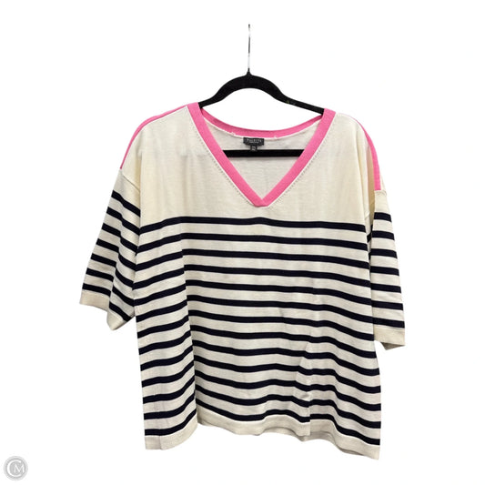 Sweater Short Sleeve By Talbots In Striped Pattern, Size: 2x
