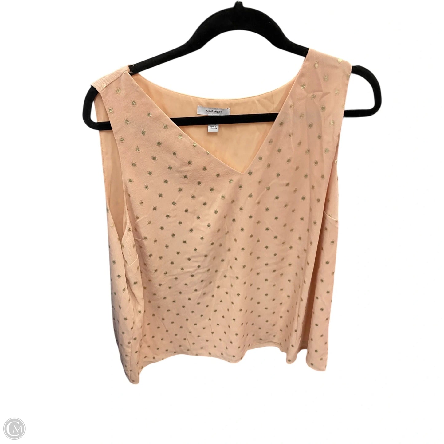 Blouse Sleeveless By Nine West In Peach, Size: Xxl