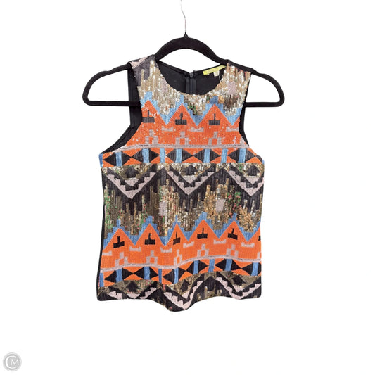 Blouse Short Sleeve By Gianni Bini In Geometric Pattern, Size: Xs