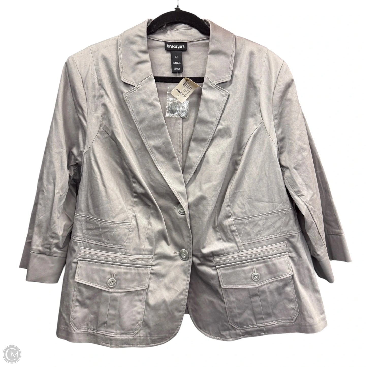 Blouse 3/4 Sleeve By Lane Bryant In Grey, Size: 24