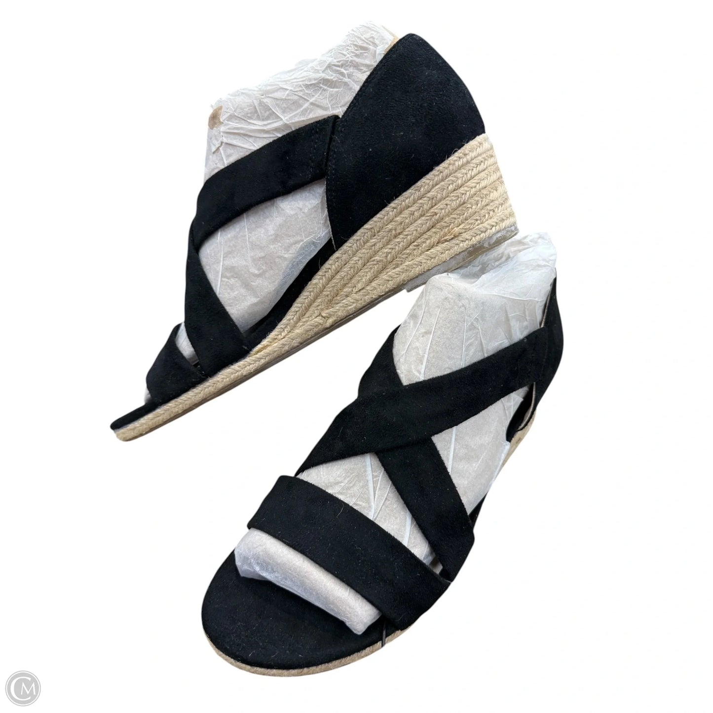 Sandals Heels Wedge By Life Stride In Black, Size: 10