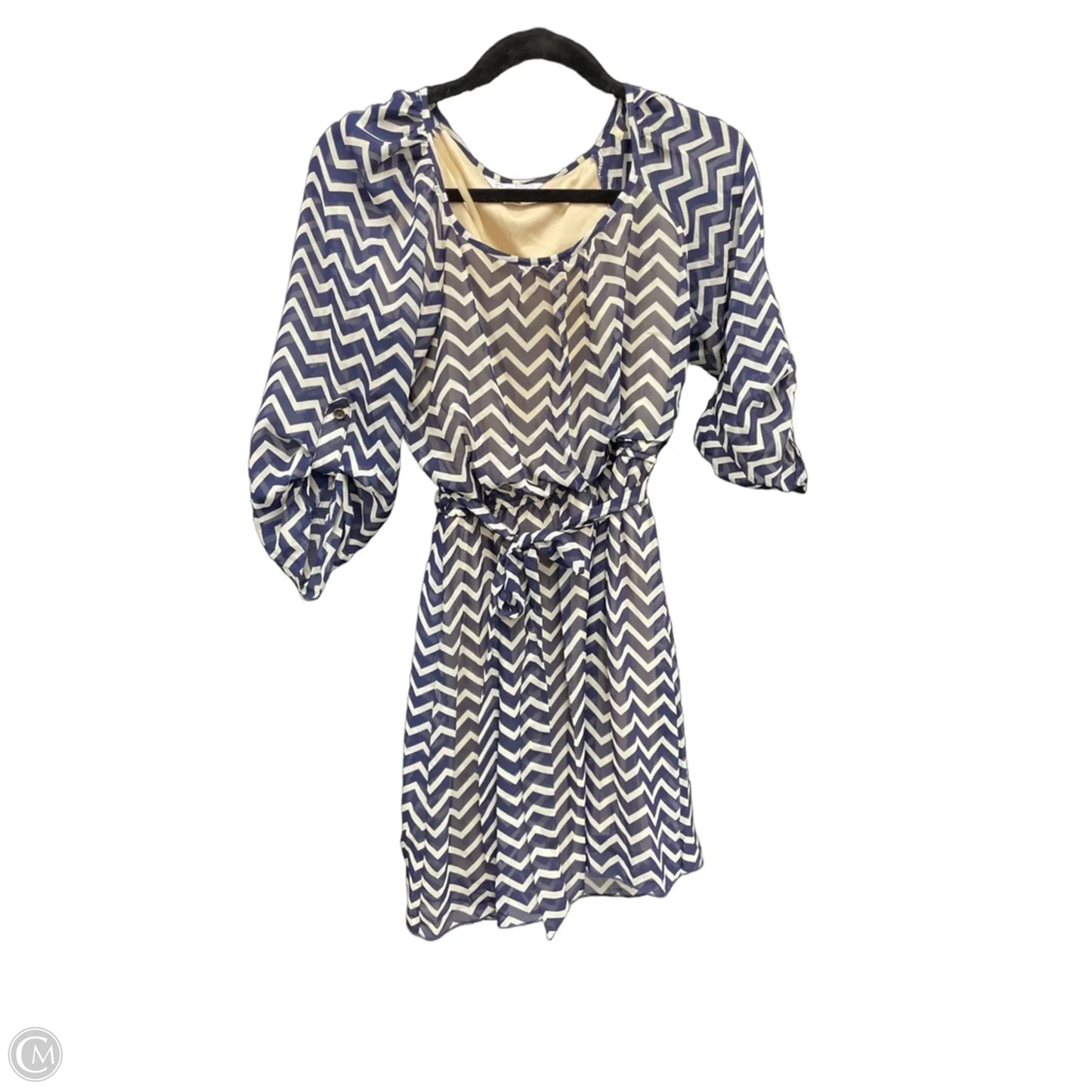 Dress Casual Short By Speechless In Blue & Cream, Size: M