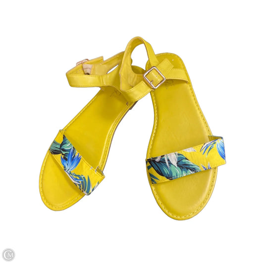 Sandals Flats By Rouge In Yellow, Size: 9