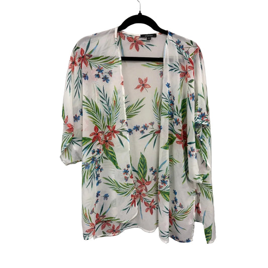 Kimono By Ambiance Apparel In Green & White, Size: S