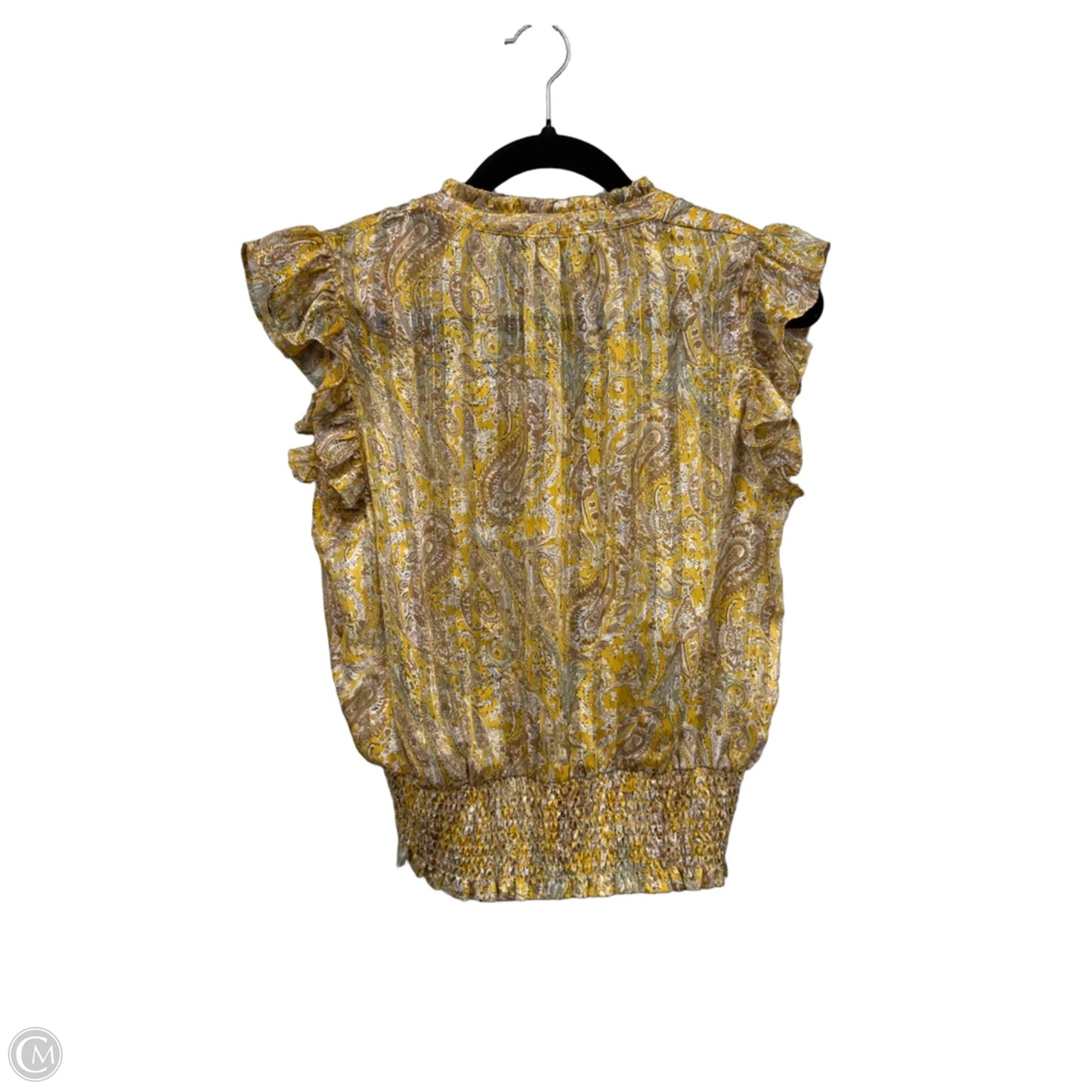 Blouse Sleeveless By Rachel Zoe In Cream & Yellow, Size: M