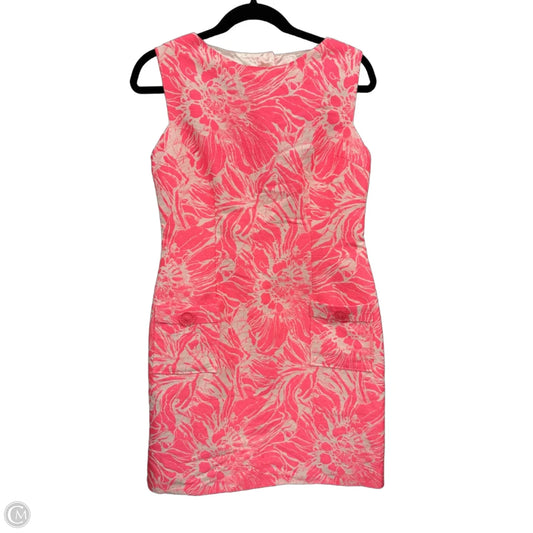 Dress Casual Short By Cmb In Cream & Pink, Size: 8