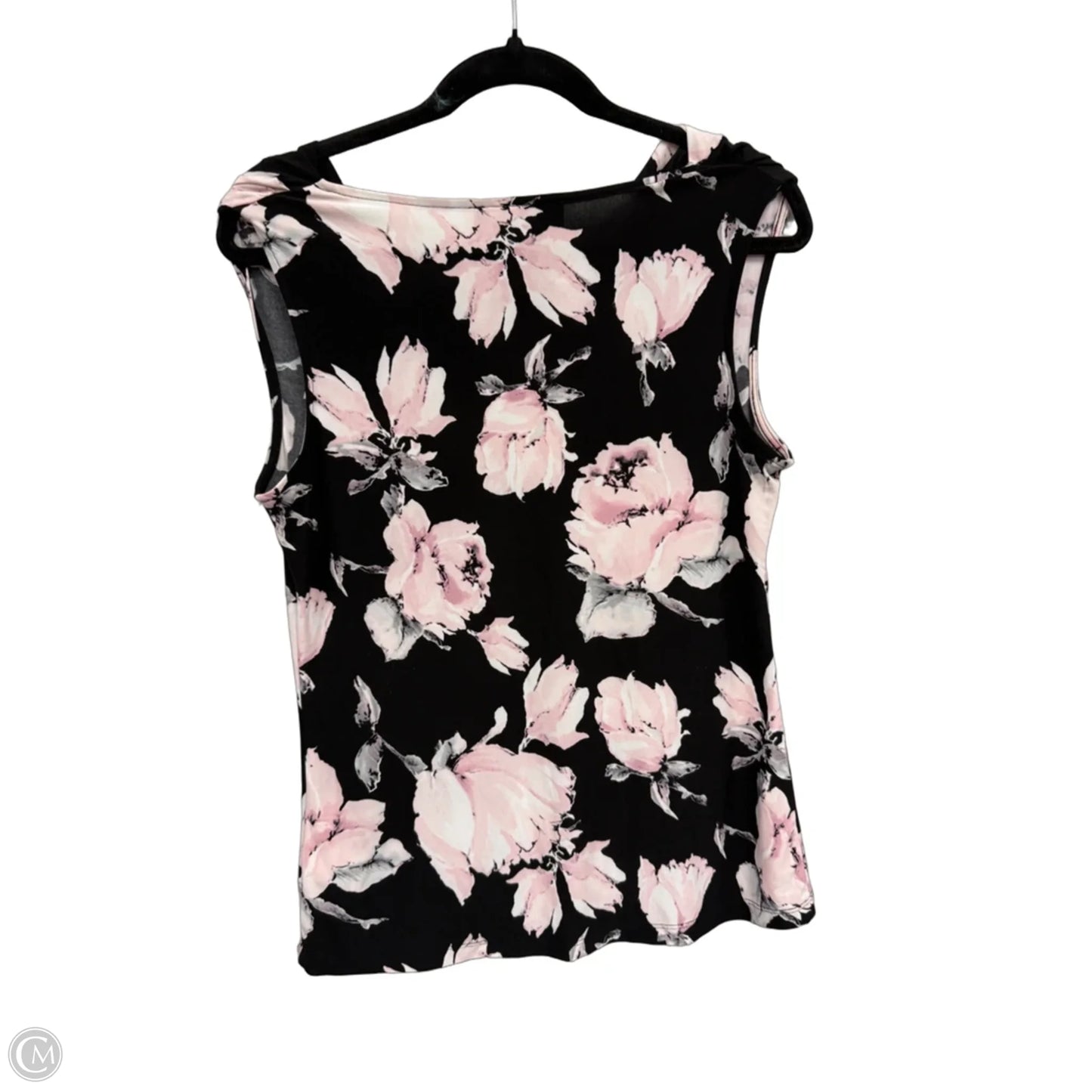 Top Sleeveless By Black Label In Black & Pink, Size: S