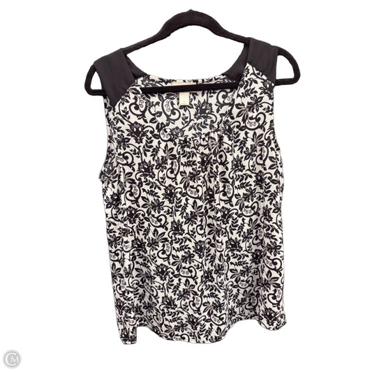 Blouse Sleeveless By Loft In Black & White, Size: M