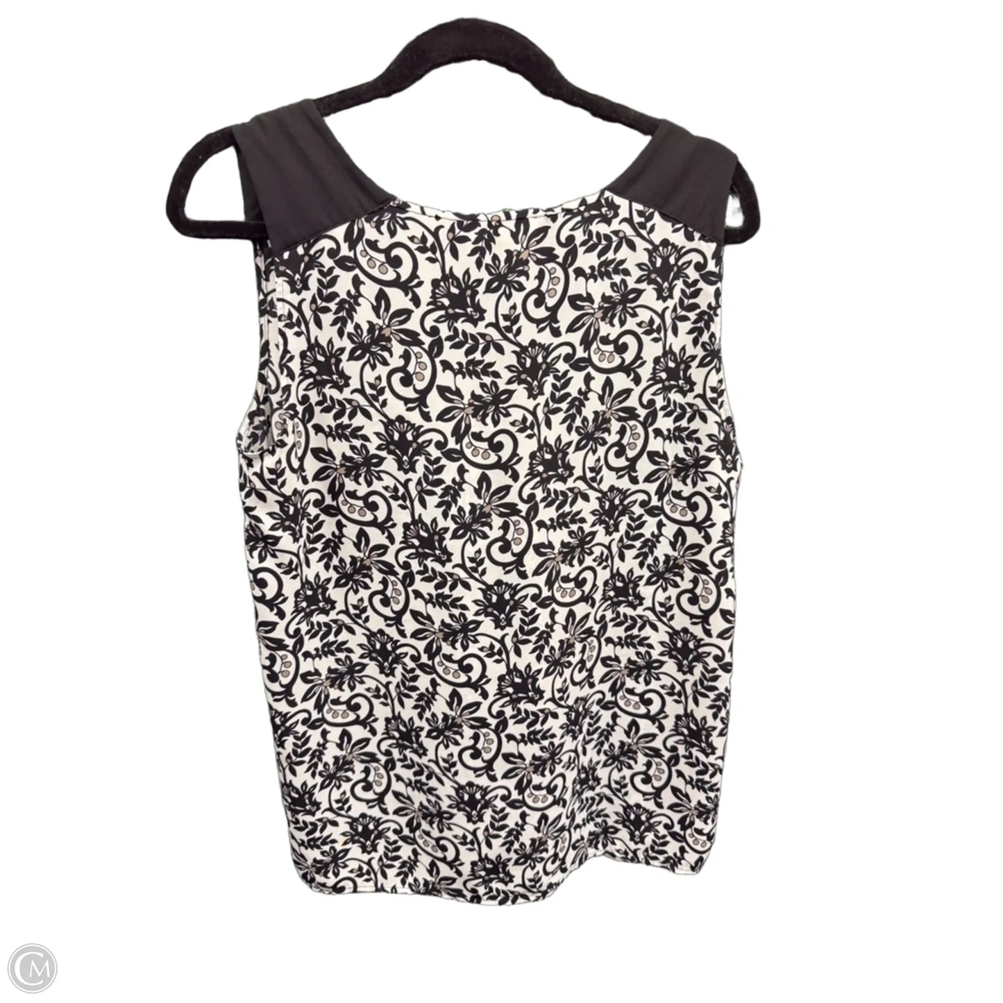 Blouse Sleeveless By Loft In Black & White, Size: M
