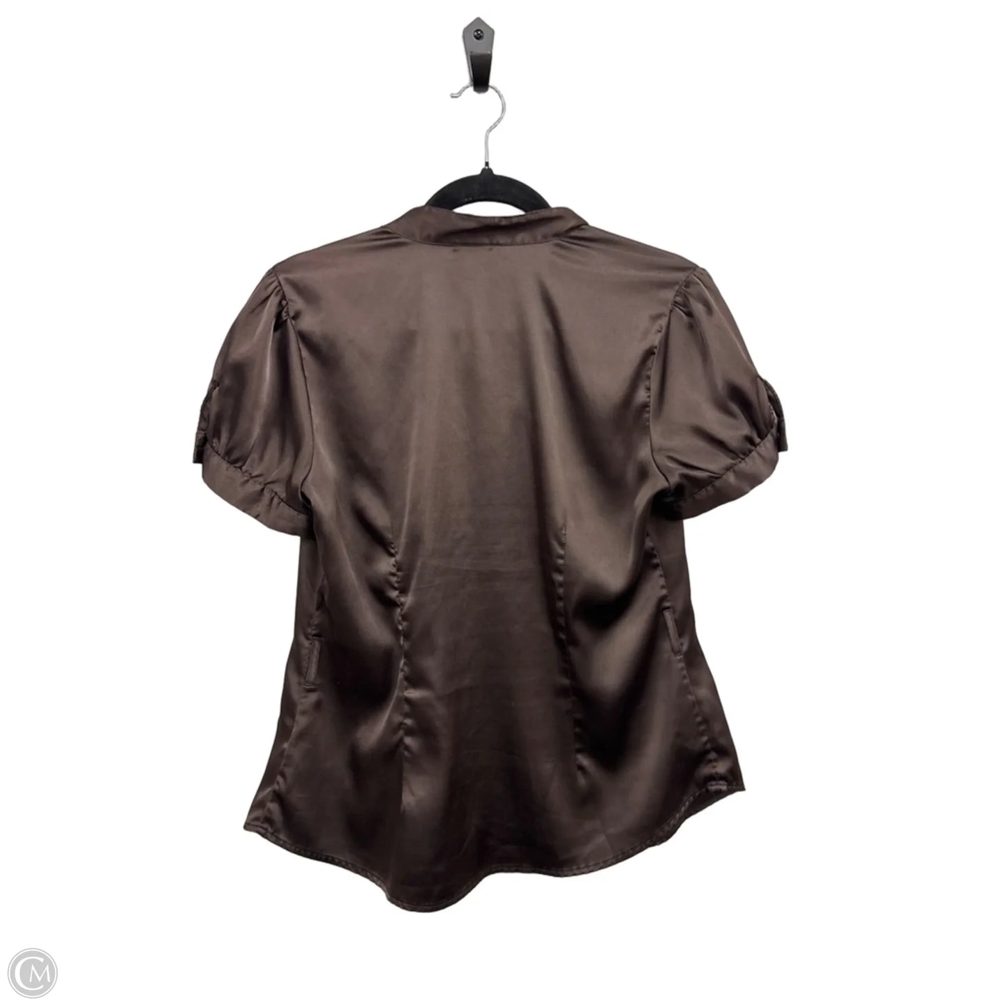 Blouse Short Sleeve By Bcx In Brown, Size: L
