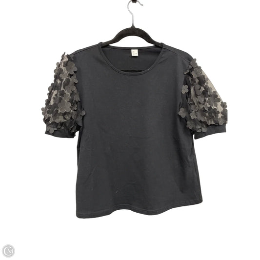 Top Short Sleeve By Clothes Mentor In Black, Size: L