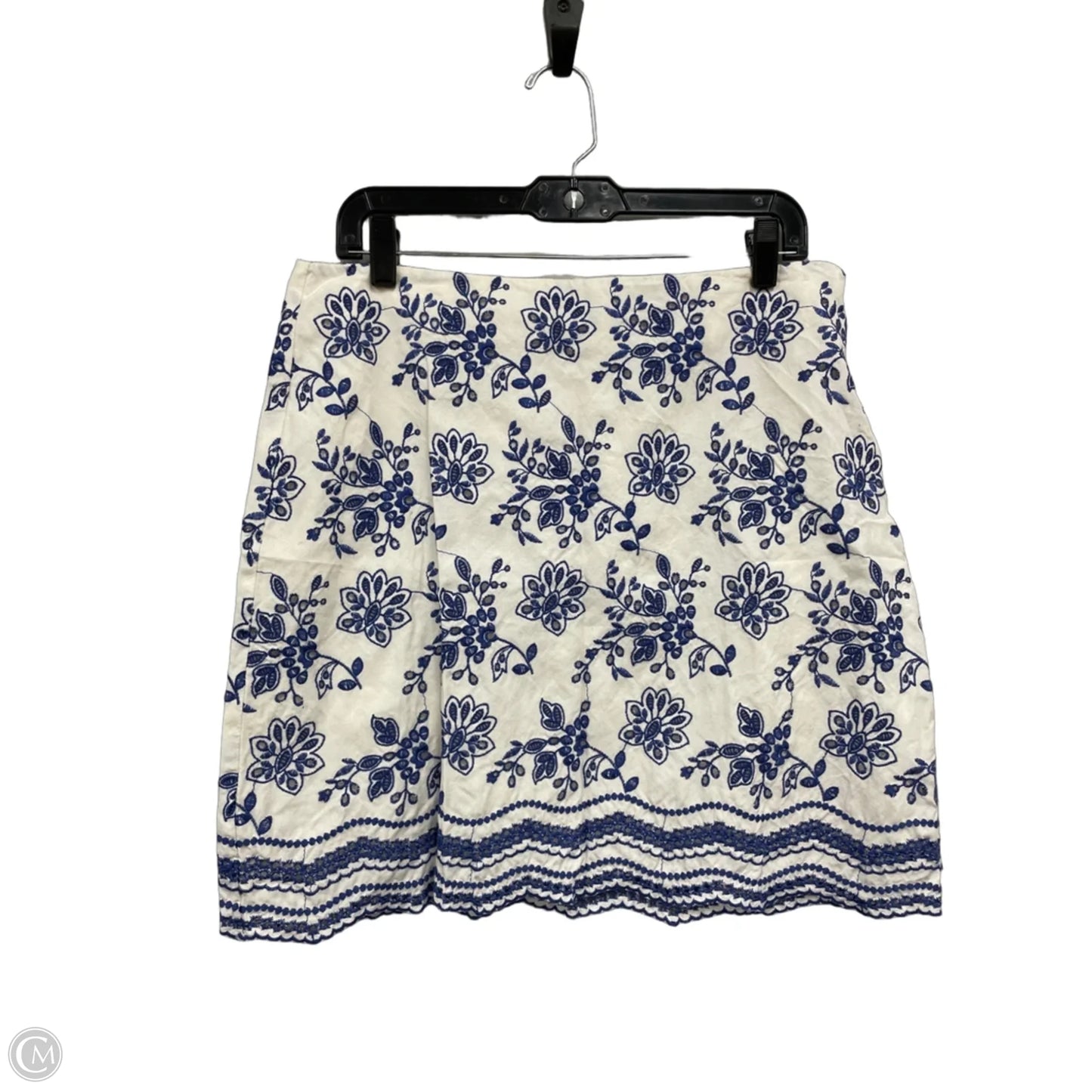 Skirt Mini & Short By Loft In Blue & White, Size: M