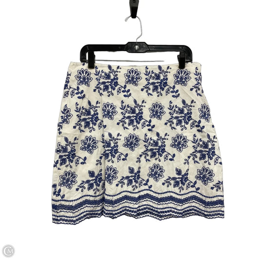 Skirt Mini & Short By Loft In Blue & White, Size: M