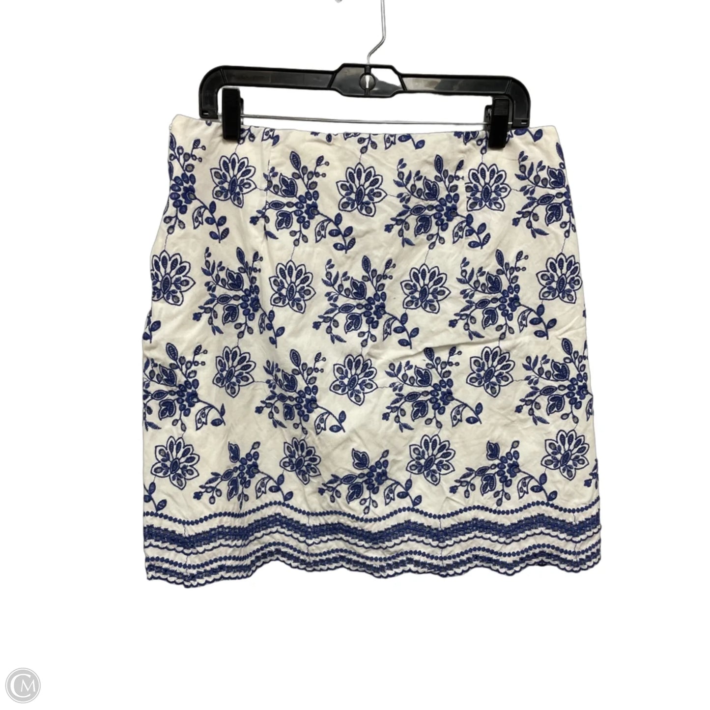 Skirt Mini & Short By Loft In Blue & White, Size: M