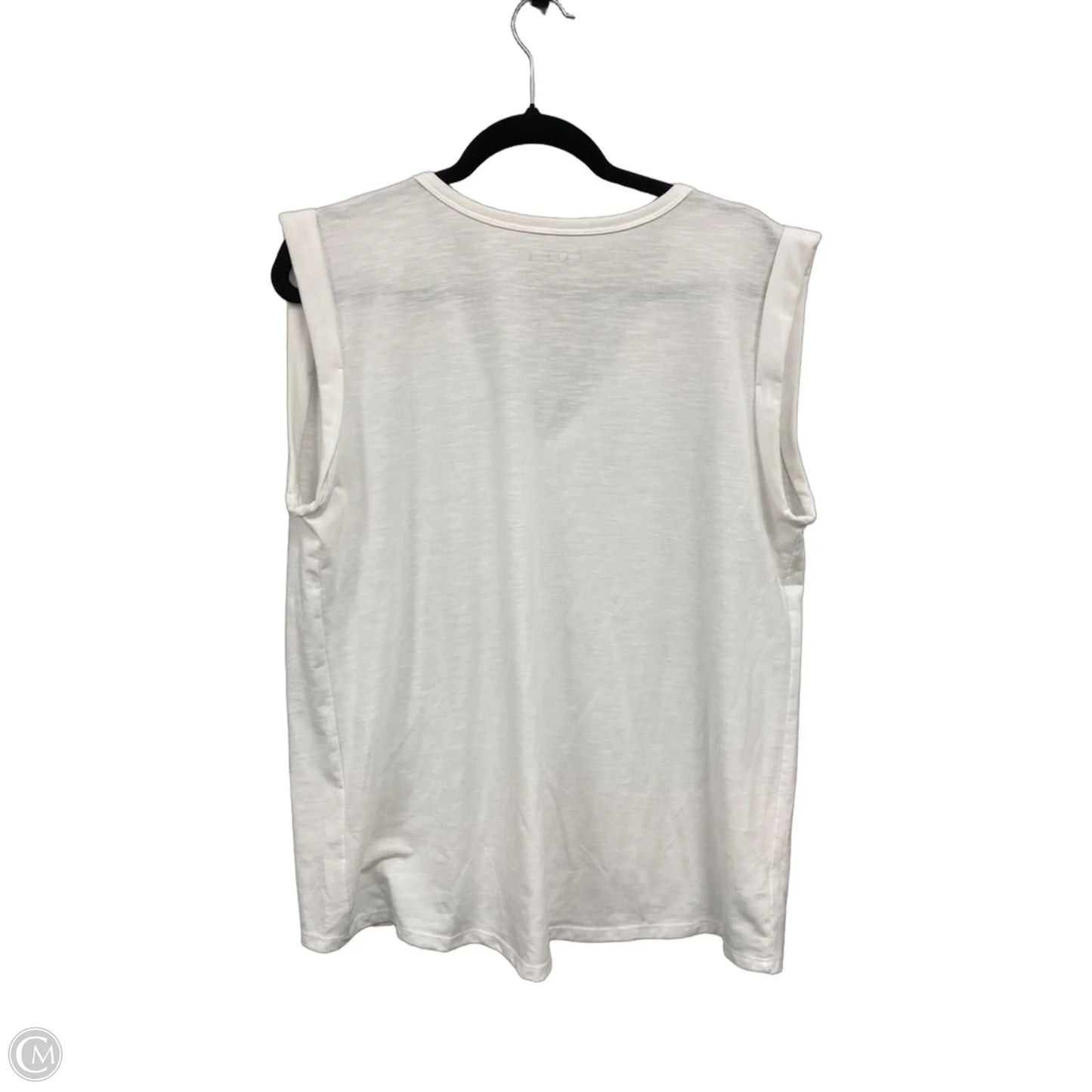 Top Sleeveless By Loft In White, Size: L