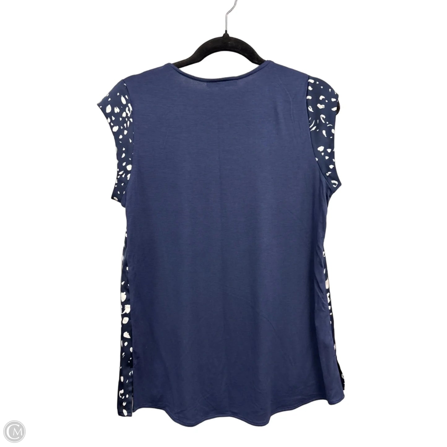 Top Short Sleeve By Clothes Mentor In Blue & White, Size: M