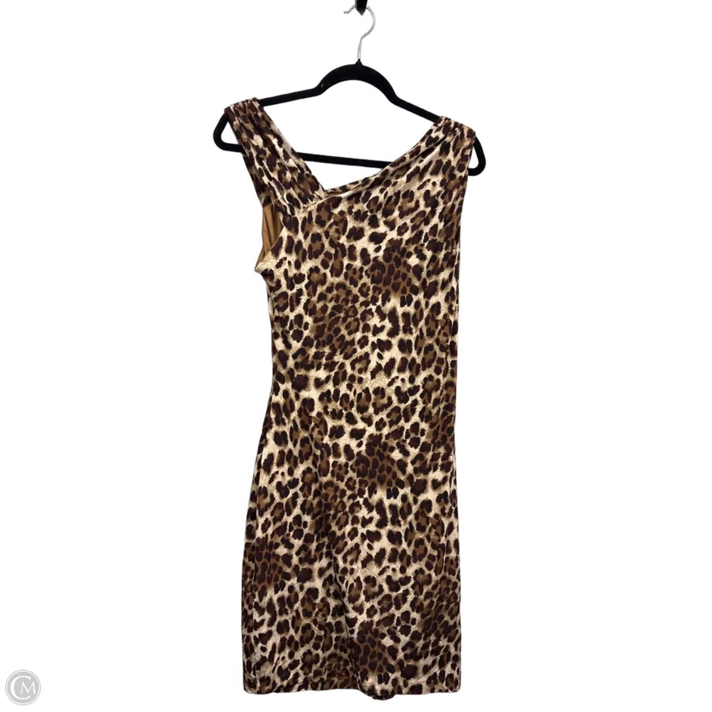 Dress Casual Midi By Calvin Klein In Brown & Cream, Size: 8