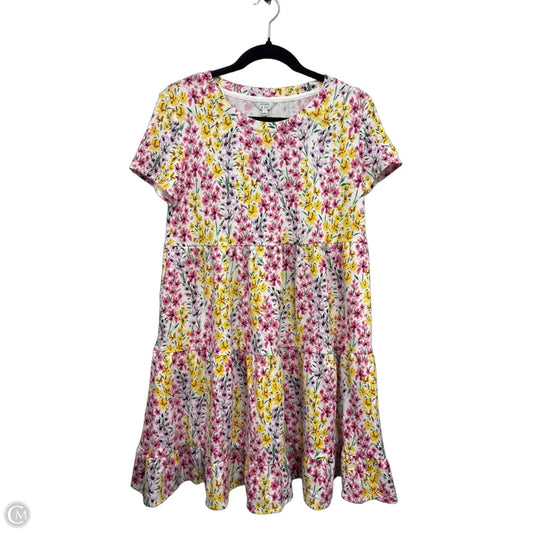Dress Casual Short By Crown And Ivy In Pink & Yellow, Size: S