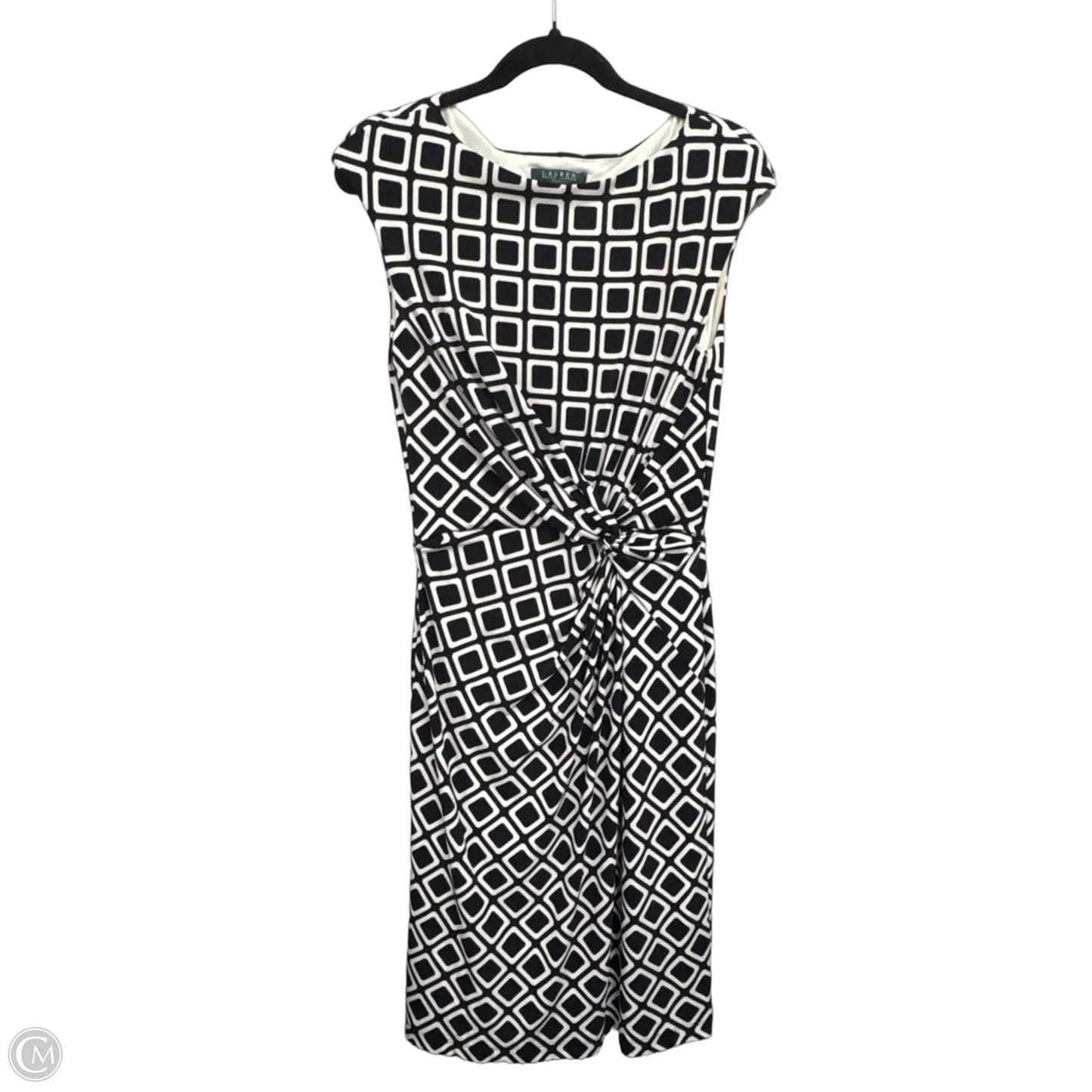 Dress Casual Midi By Lauren By Ralph Lauren In Black & White, Size: 10