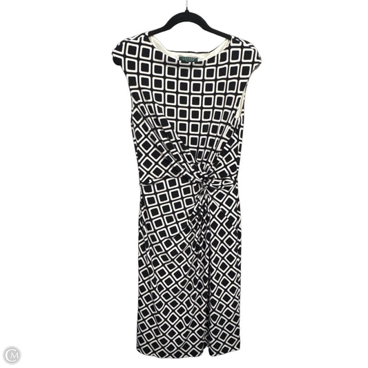 Dress Casual Midi By Lauren By Ralph Lauren In Black & White, Size: 10