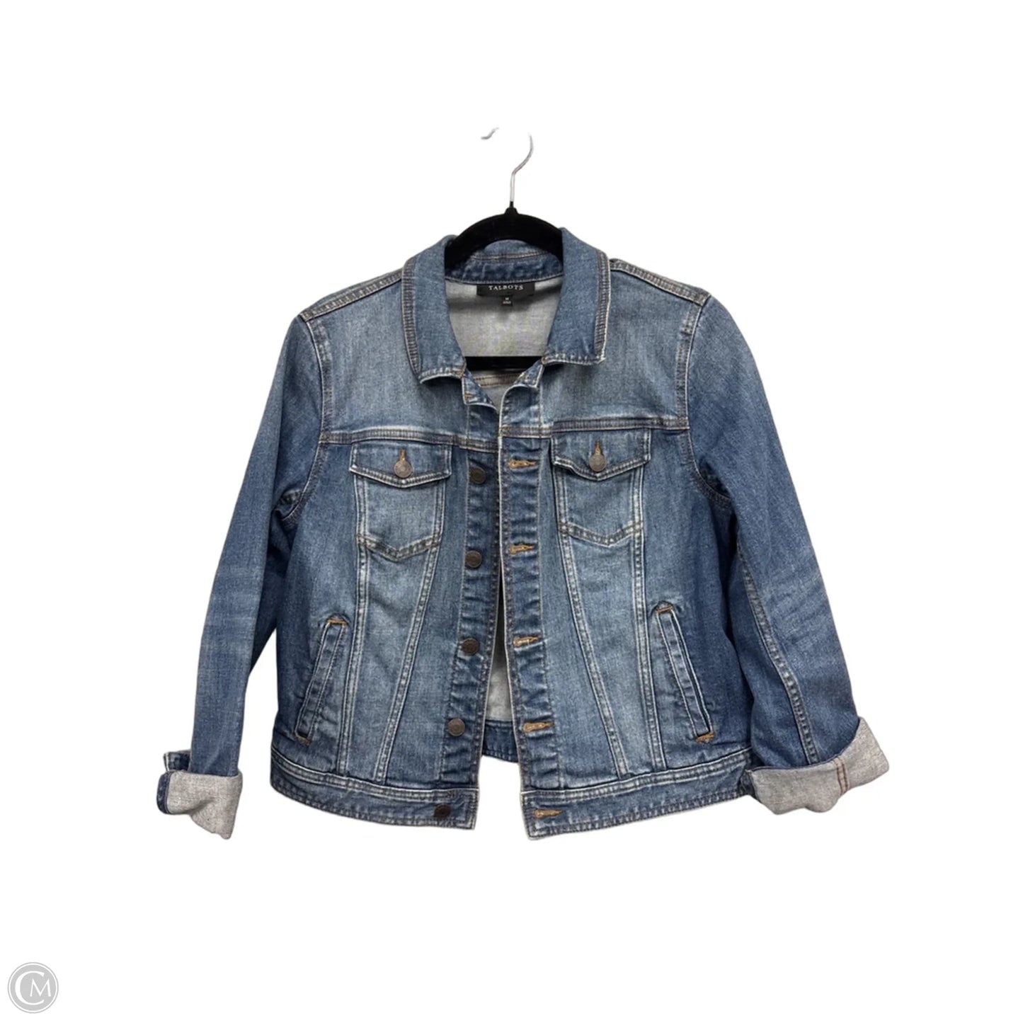 Jacket Denim By Talbots In Blue, Size: M