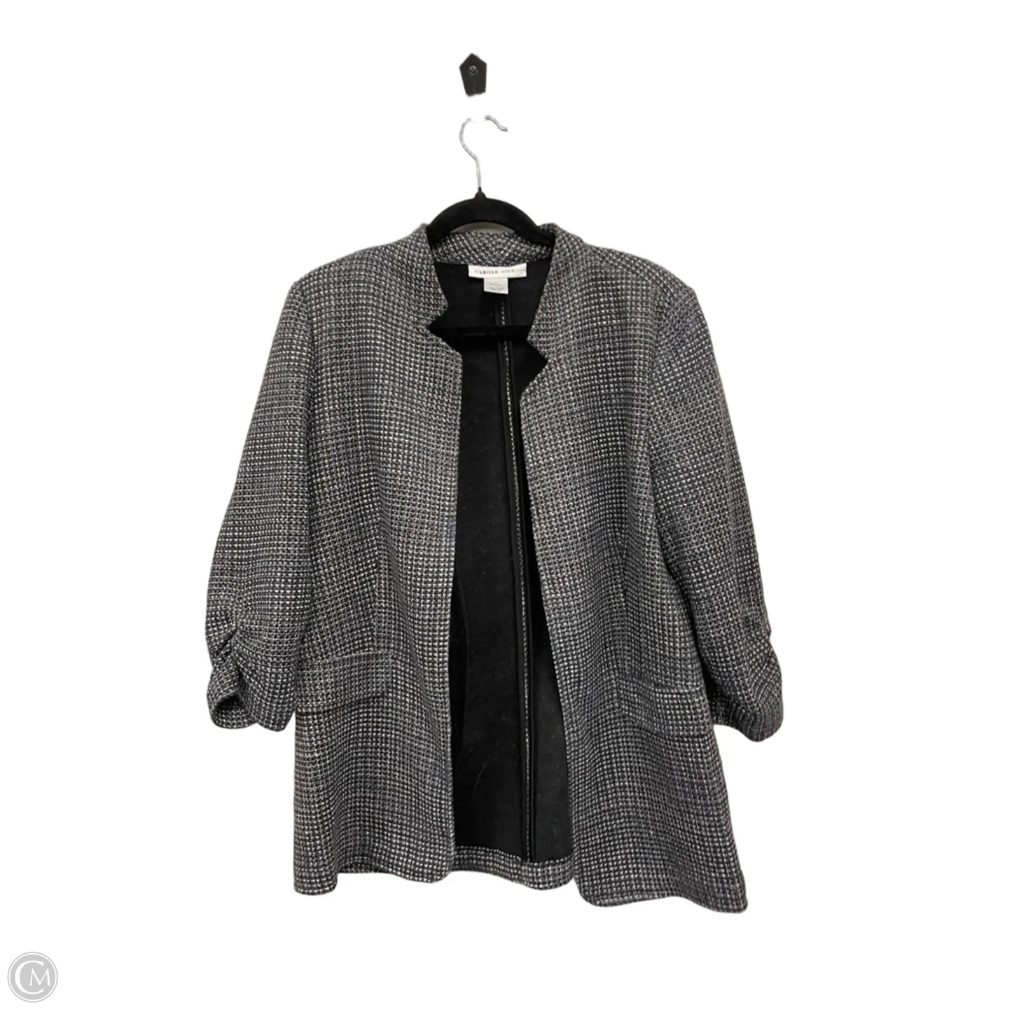 Blouse 3/4 Sleeve By Clothes Mentor In Black & Blue, Size: L