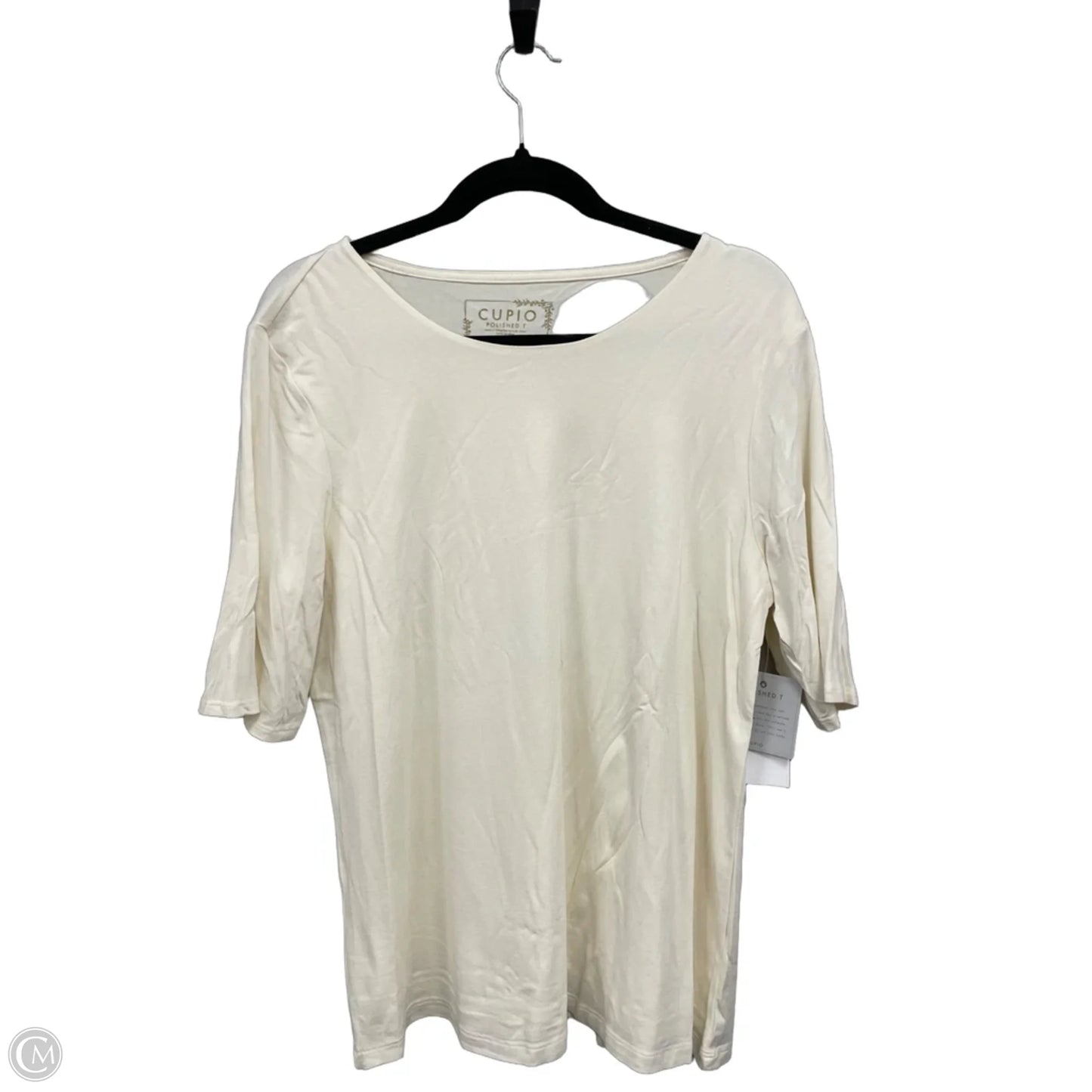 Top Short Sleeve Basic By Cupio In Cream, Size: Xl