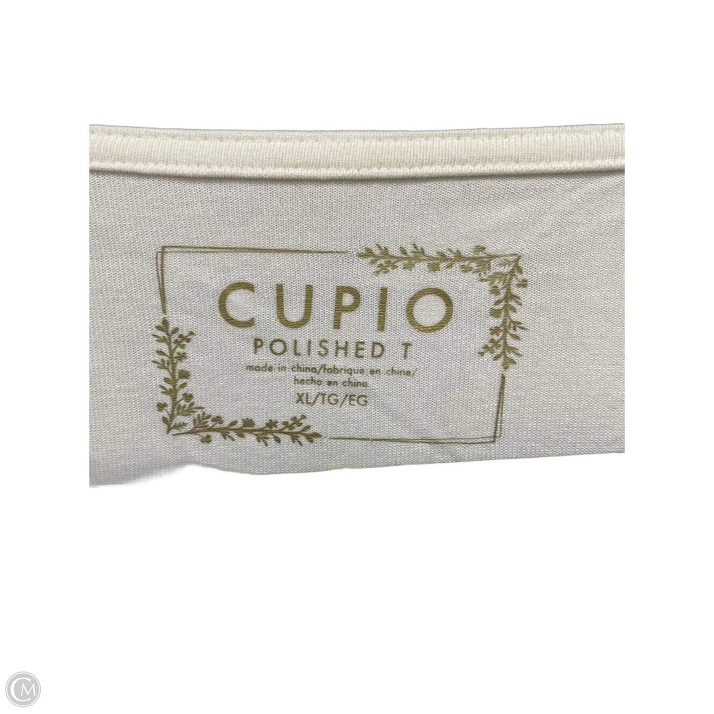 Top Short Sleeve Basic By Cupio In Cream, Size: Xl