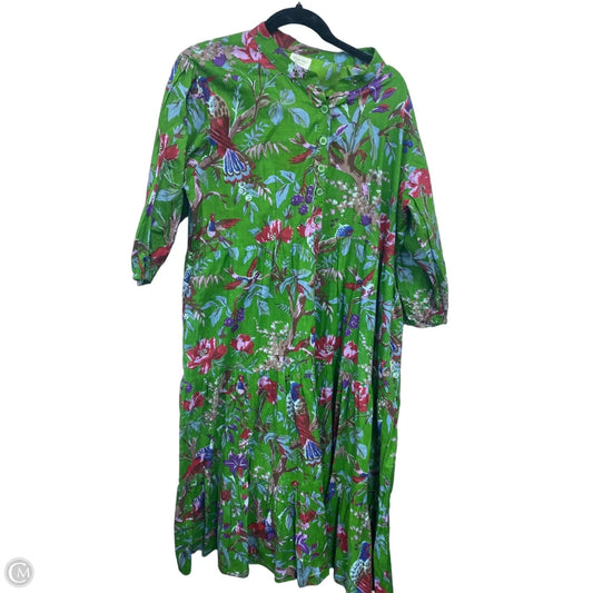 Dress Casual Maxi By Clothes Mentor In Green & Red, Size: Xl