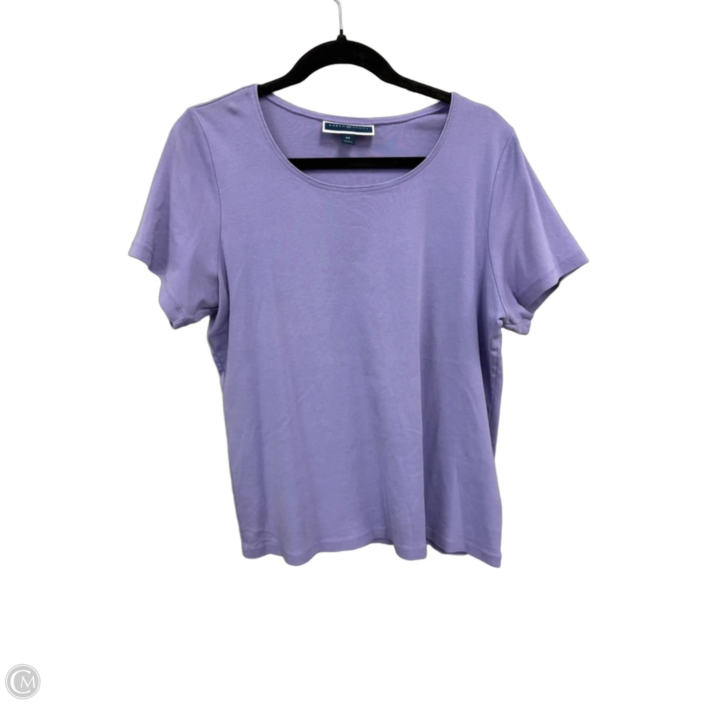 Top Short Sleeve Basic By Karen Scott In Purple, Size: Xl