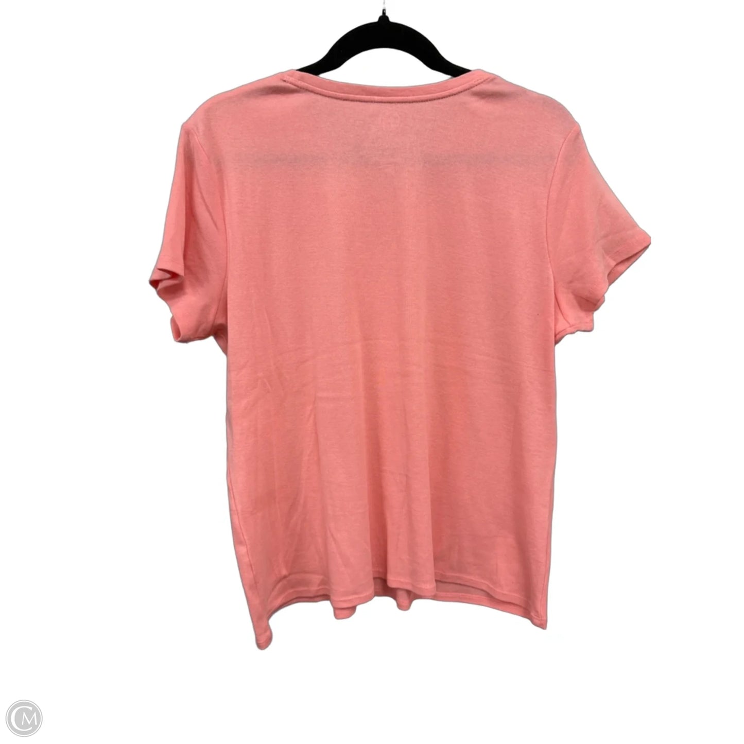 Top Short Sleeve Basic By Croft And Barrow In Peach, Size: L